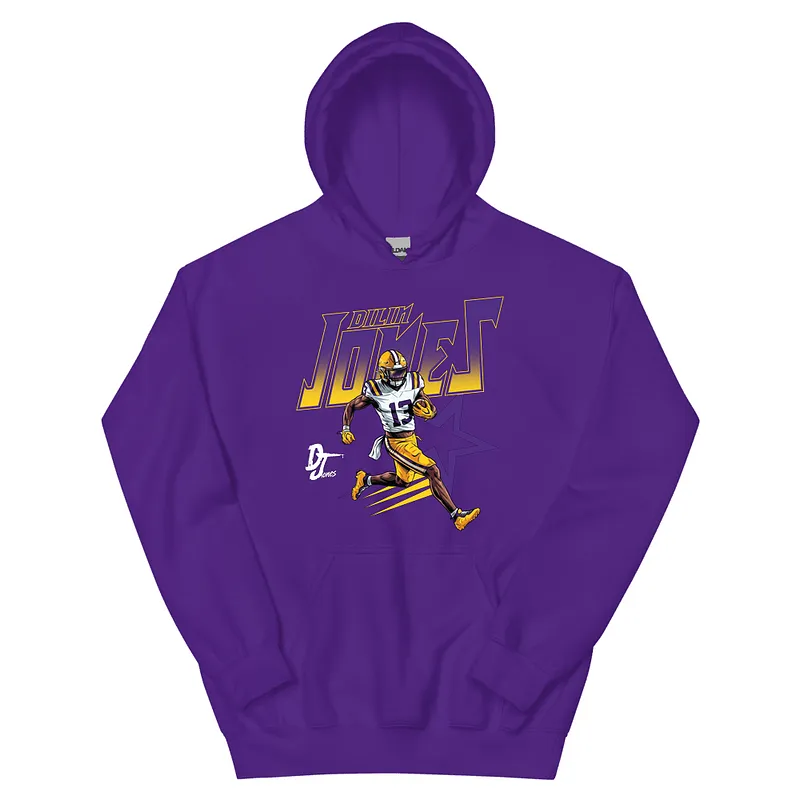 Dilin Jones Illustration Hoodie White — Black