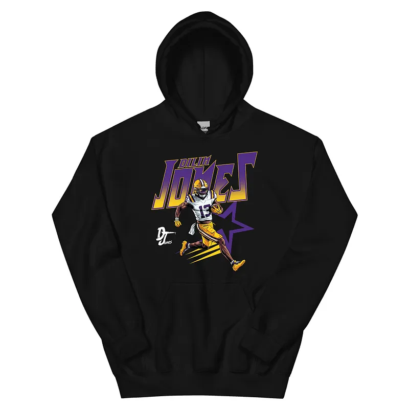 Dilin Jones Illustration Hoodie White - Black